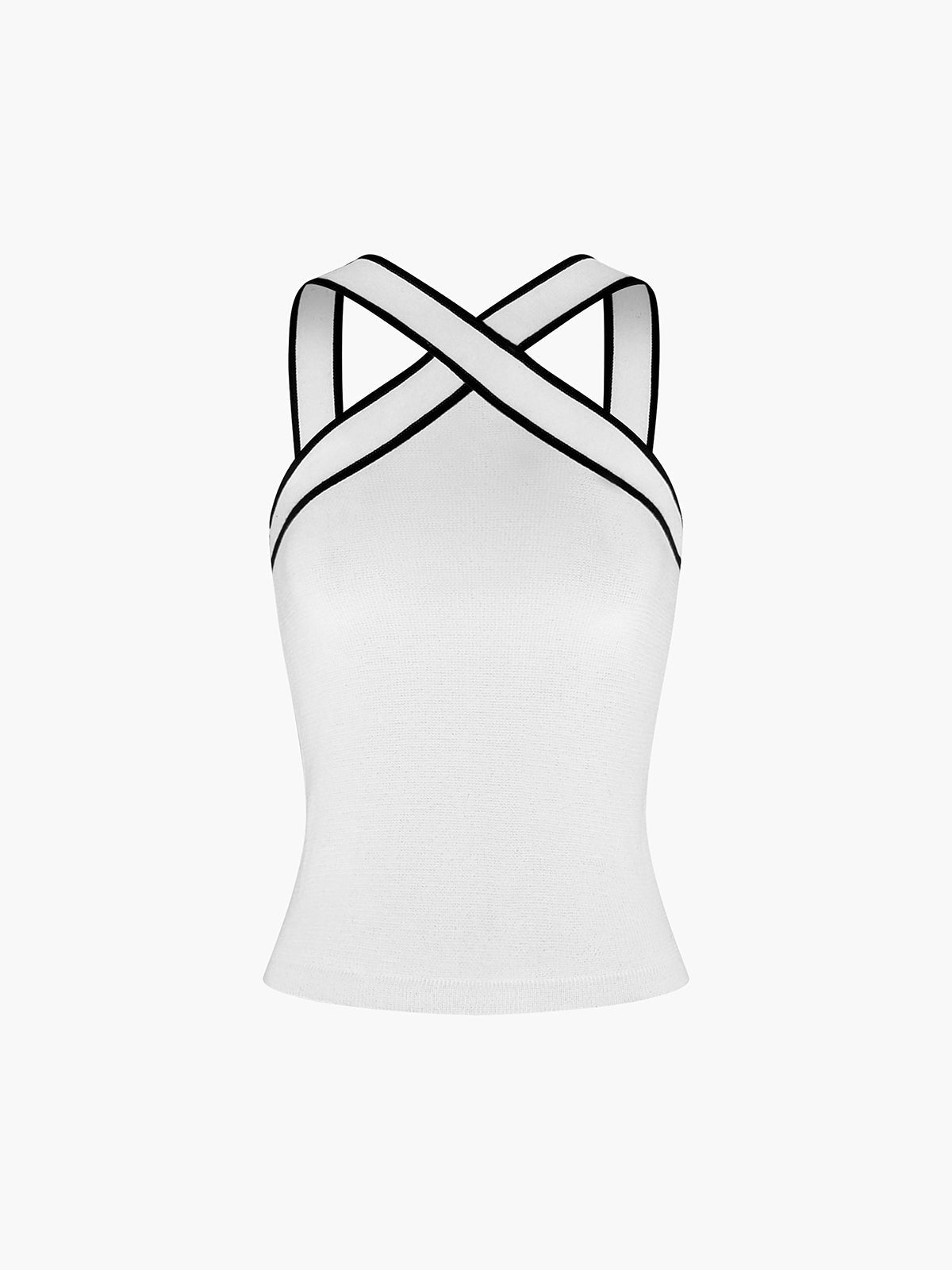 Draped Fitted Summer Halter Neck Top with Sleeveless for Women