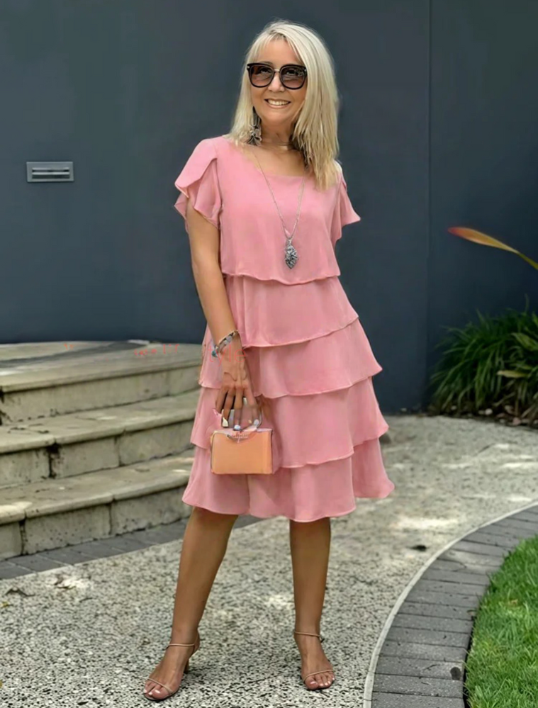 Tiered Sleeveless Midi Dress with Flowing for Women