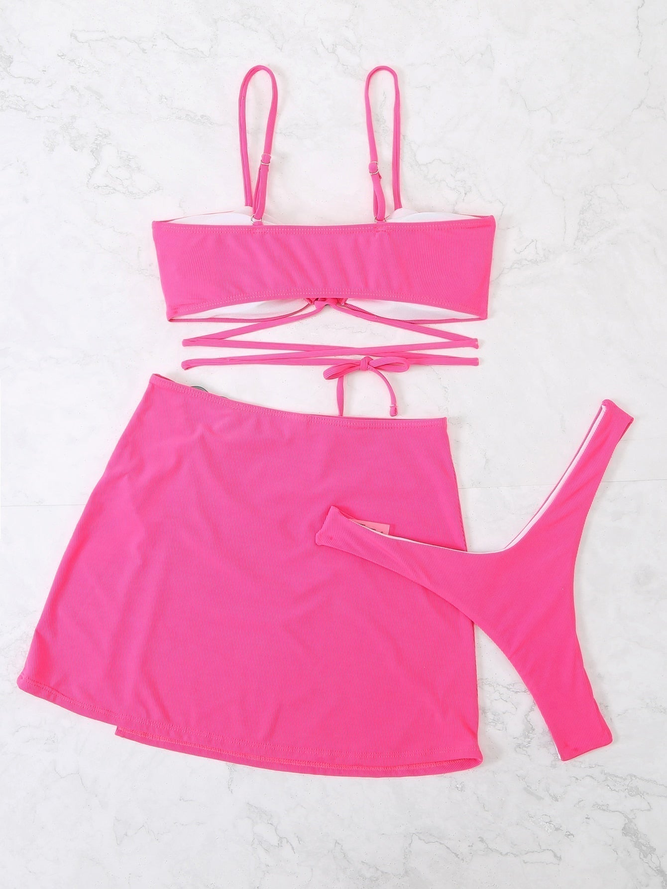 Heart Detail Bikini Set with Three Piece for Women