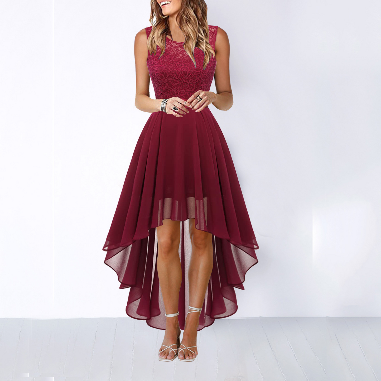 Fitted Flared Long Sleeve Midi Dress for Women