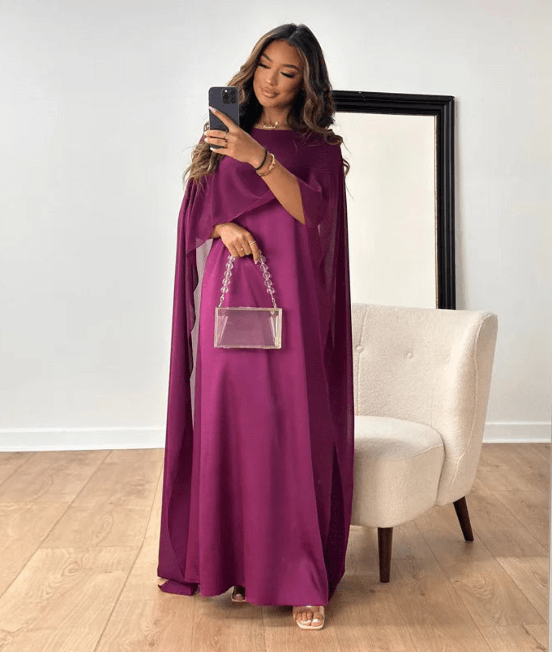 Flowing Maxi Dress with Draped for Women