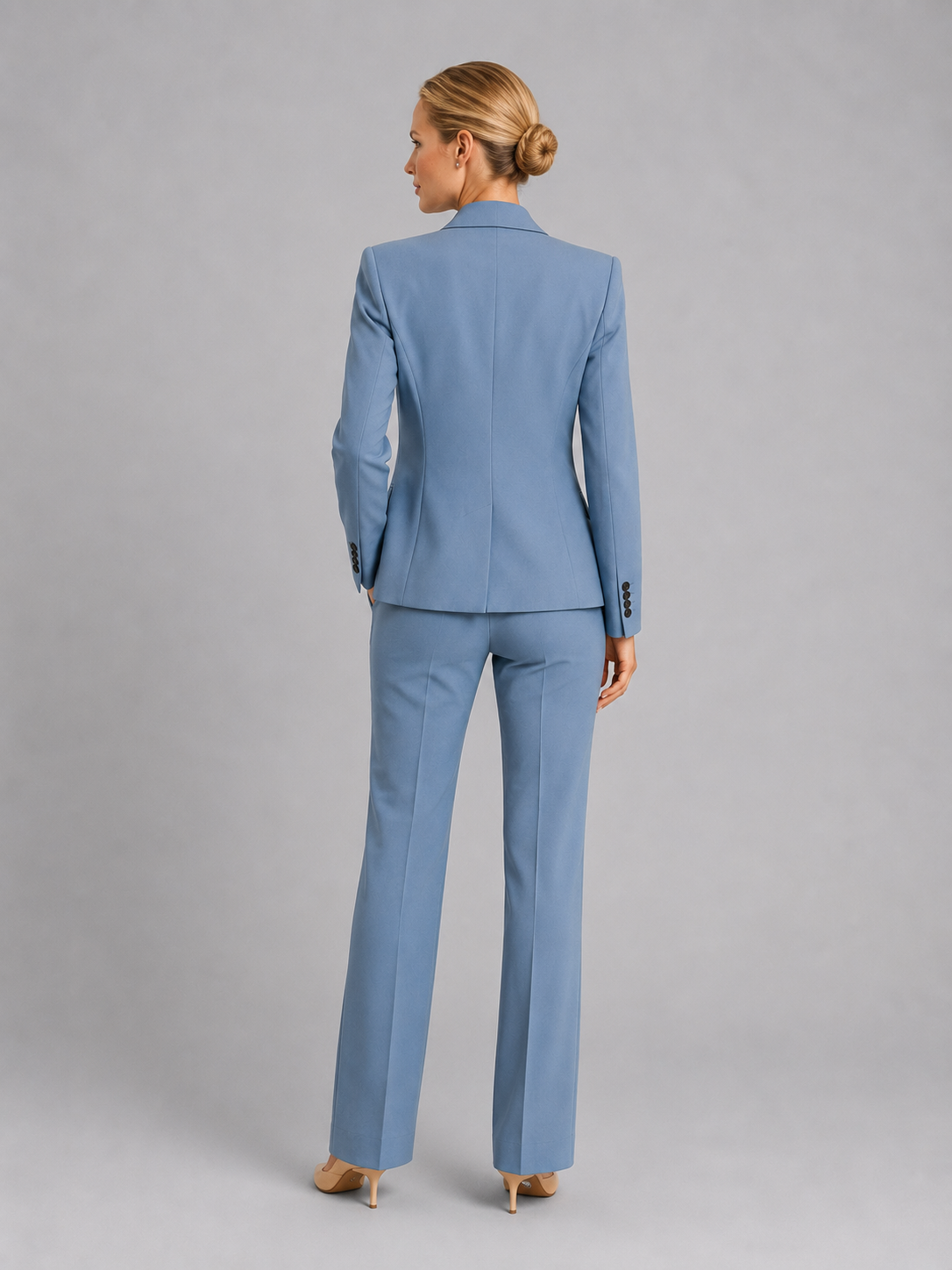 Women's Tailored Co-ord Trouser Suit Set with Structured Waist