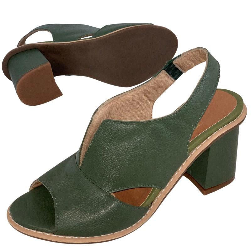 Block Heel Sandals with Ankle Strap for Women