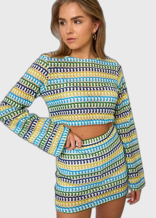 Crochet Relaxed Fit Summer Two Piece Set for Women