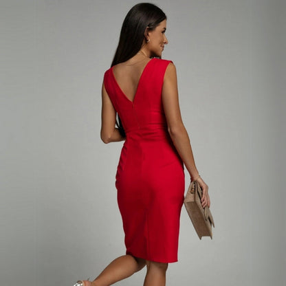Fitted Full-Length Evening Maxi Dress with Sleeveless for Women