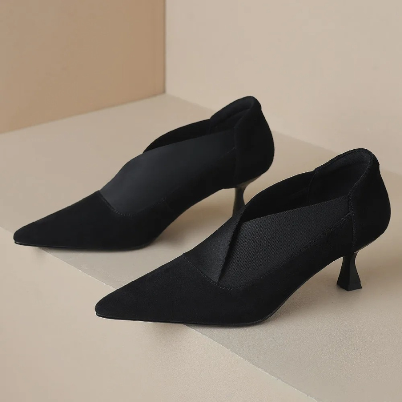 Pointed Toe Kitten Heel Ankle Boots for Women