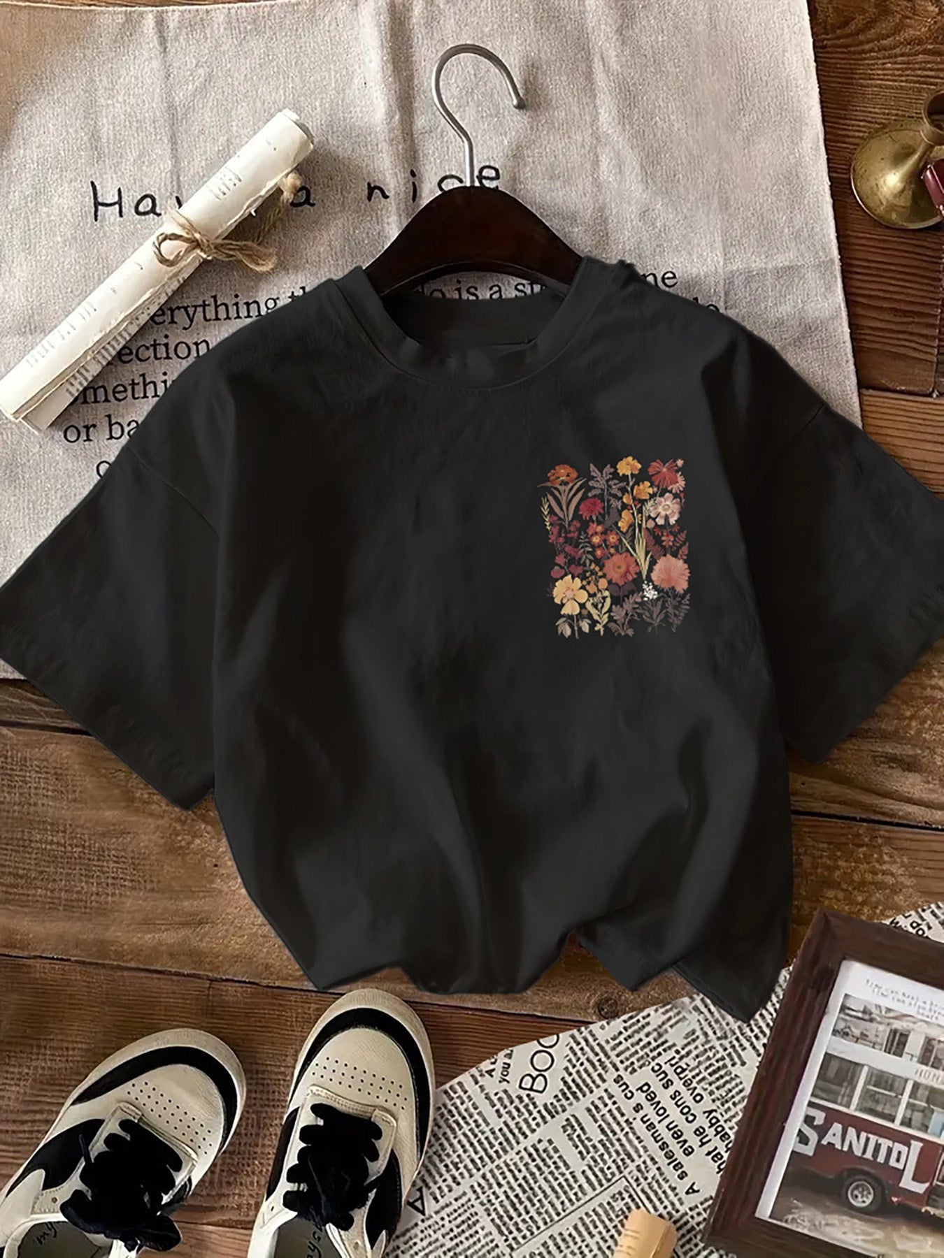 Floral Casual Short Sleeve T-Shirt for Women