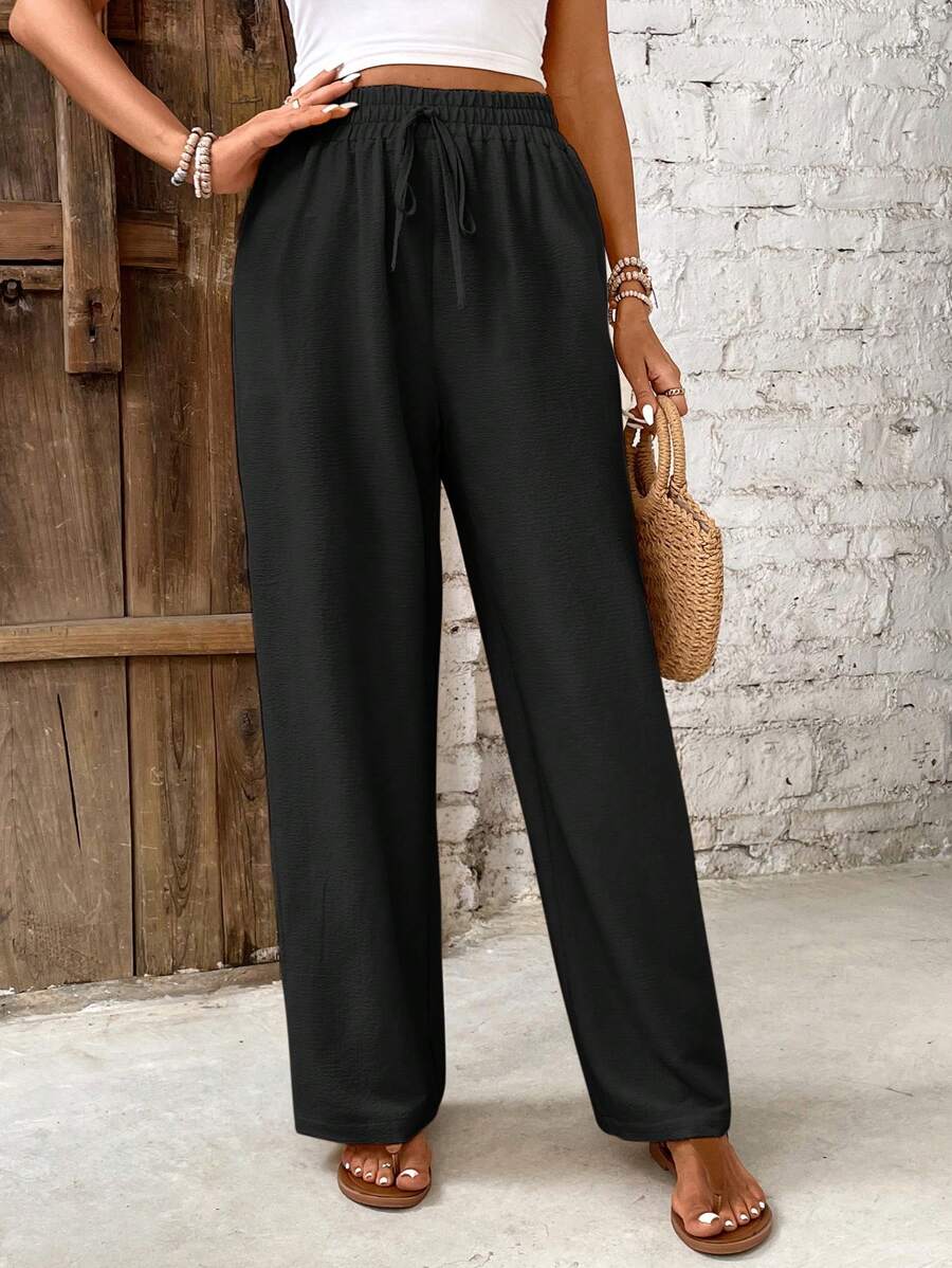 High-Rise Loose Fit Pants for Women