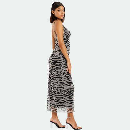 Backless Full-Length Maxi Dress with Flowing for Women