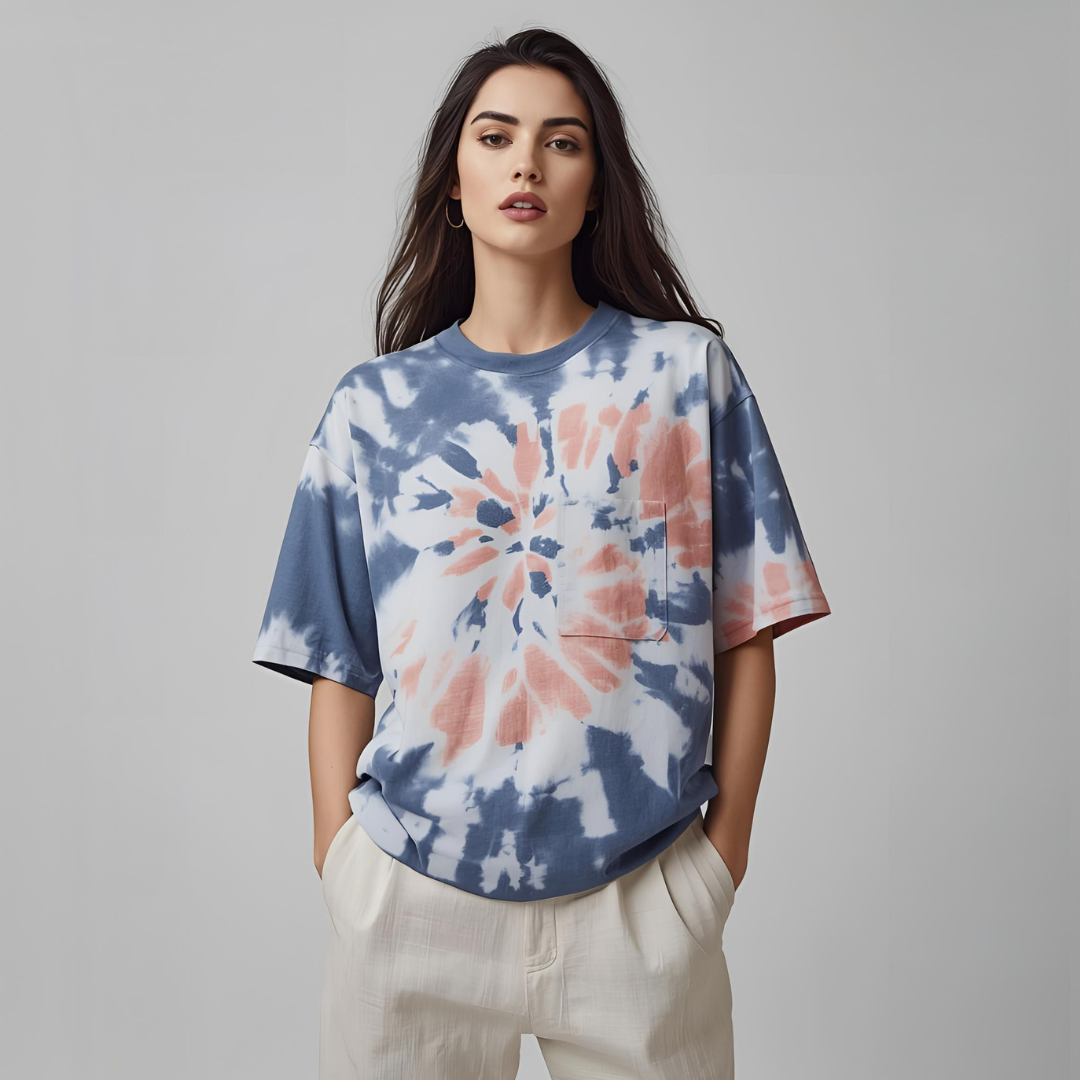 SAVINA | Blue Pink Tie-Dye T-Shirt