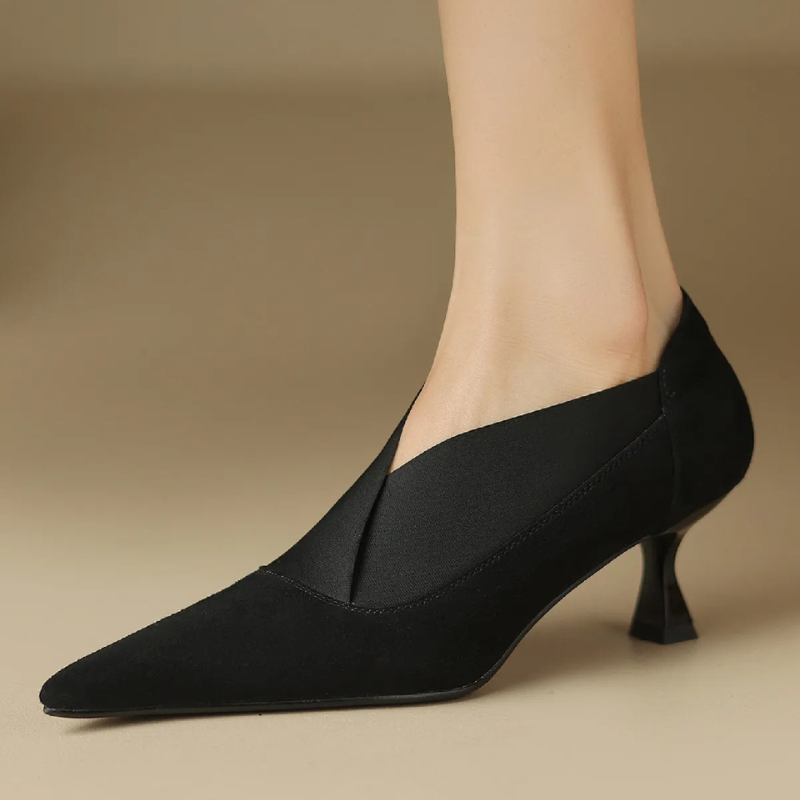 Pointed Toe Kitten Heel Ankle Boots for Women