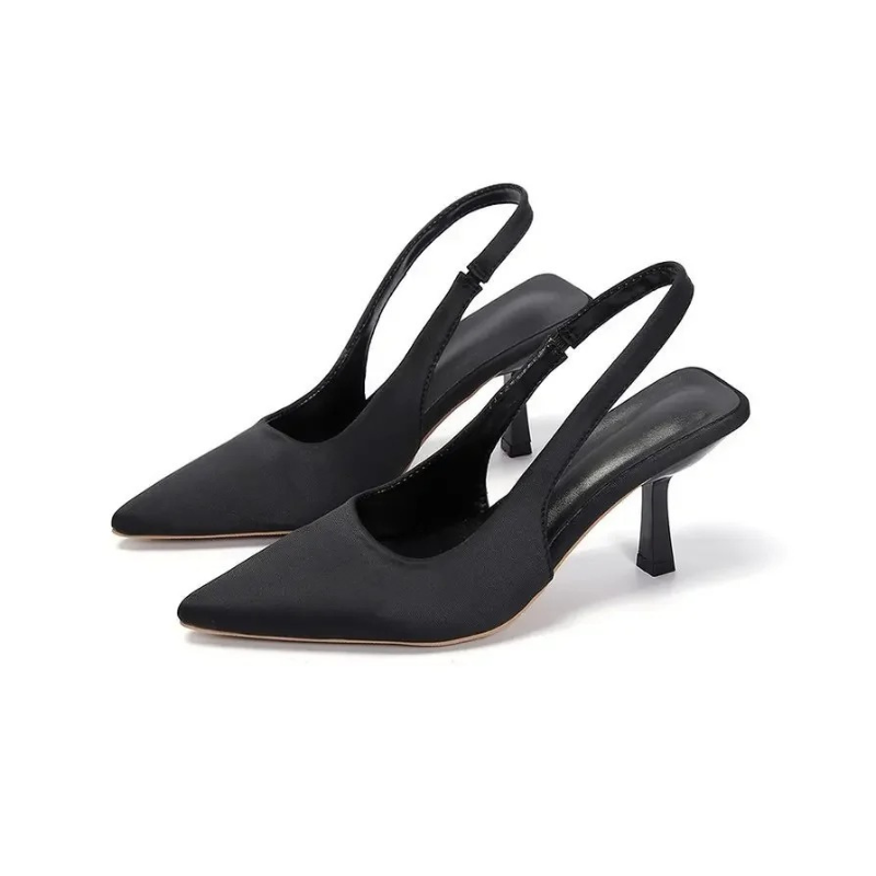 Pointed Toe Kitten Heel Slingback Shoes for Women