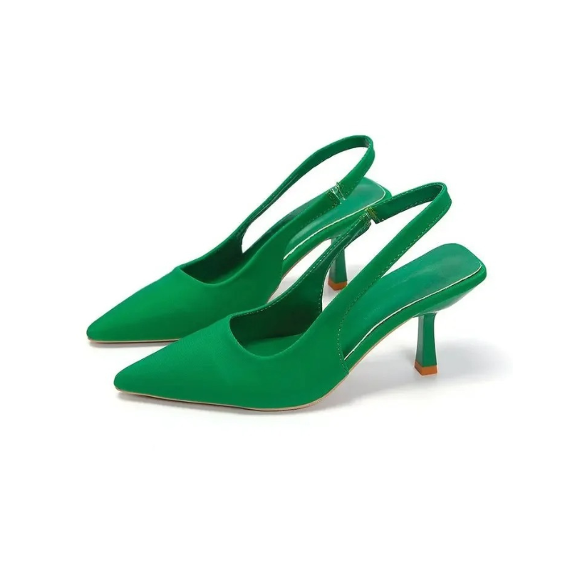 Pointed Toe Kitten Heel Slingback Shoes for Women