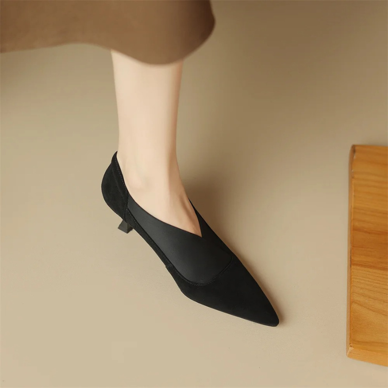 Pointed Toe Kitten Heel Ankle Boots for Women