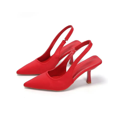 Pointed Toe Kitten Heel Slingback Shoes for Women