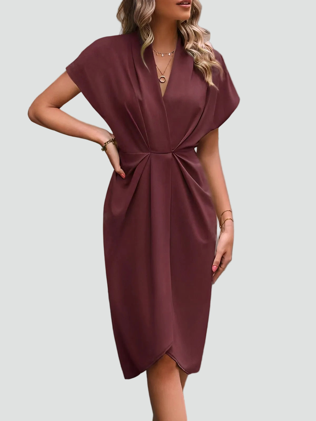 Wrap Dress with Flowy Skirt and Regular Fit for women