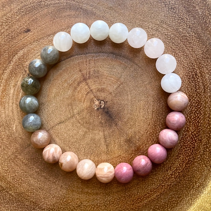 Rose quartz bead bracelet elastic string 8mm gemstone bracelet