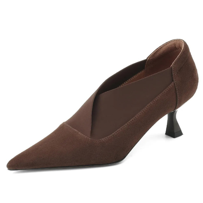 Pointed Toe Kitten Heel Ankle Boots for Women