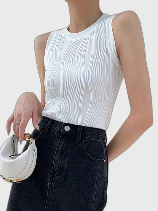 Ribbed Slim Fit Fitted Tank Top with Sleeveless for Women
