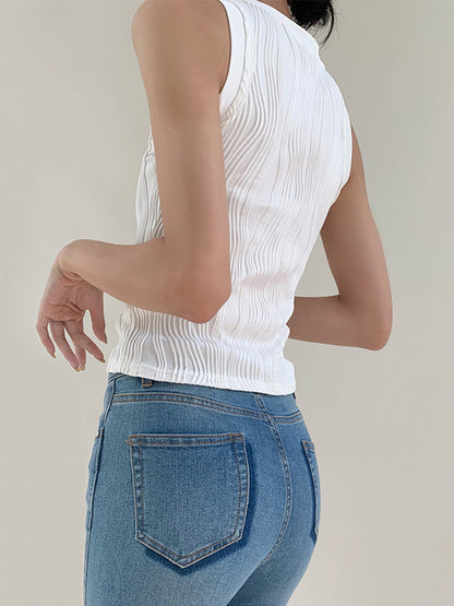 Ribbed Slim Fit Fitted Tank Top with Sleeveless for Women