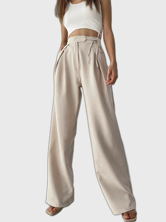 High-Waist Full-Length Wide Leg Trousers for Women