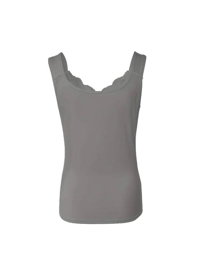 Lace Trim Fitted Sleeveless Top for Women
