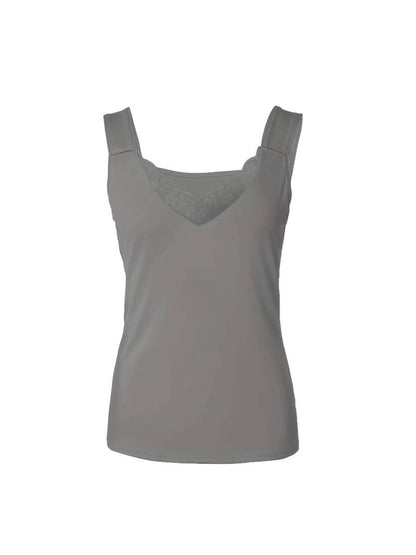 Lace Trim Fitted Sleeveless Top for Women