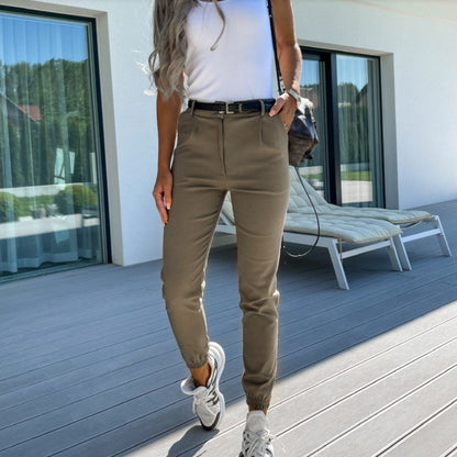 Slim Fit Full-Length Trousers for Women
