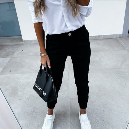 Slim Fit Full-Length Trousers for Women
