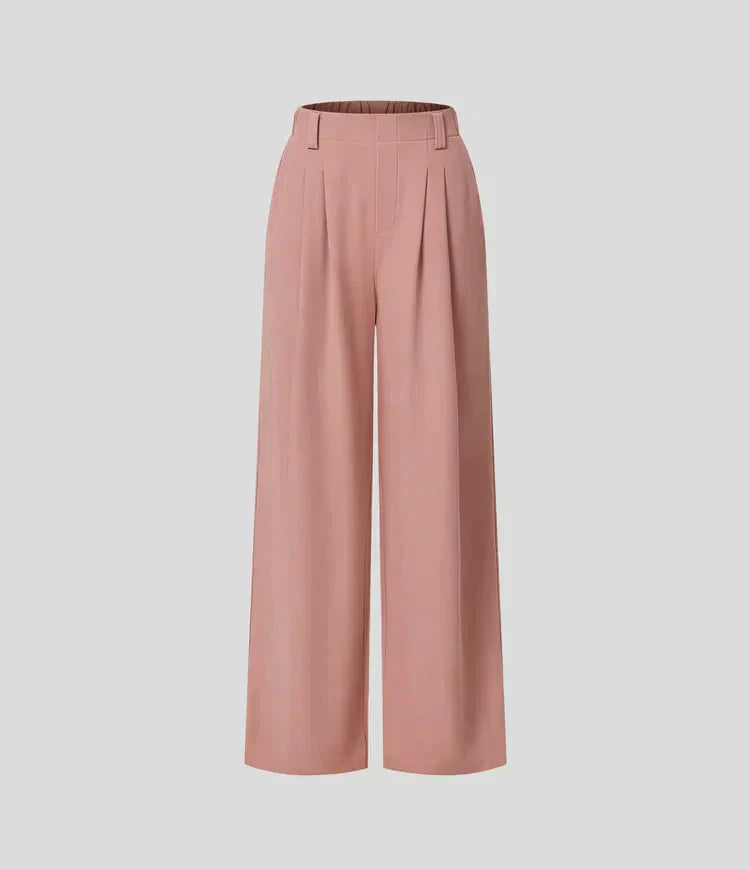 Straight Leg Full-Length High Waist Trousers for Women