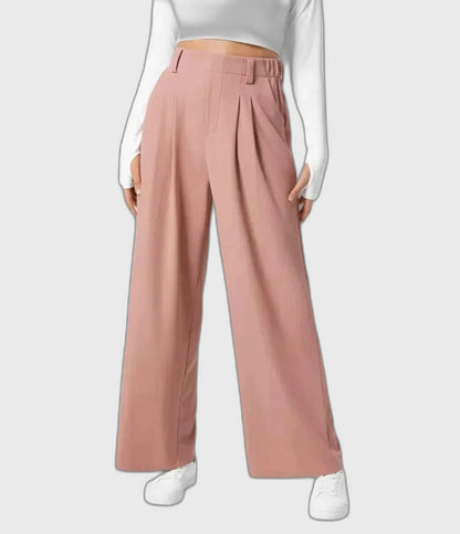 Straight Leg Full-Length High Waist Trousers for Women