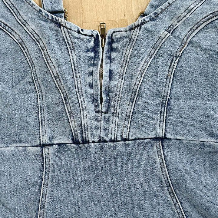 Denim Sleeveless Midi Dress for Women