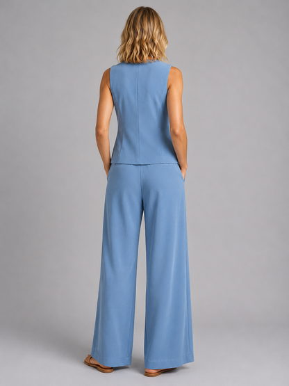 Wide Leg Trousers Co-ord Set – Relaxed Tailored Two Piece for Women