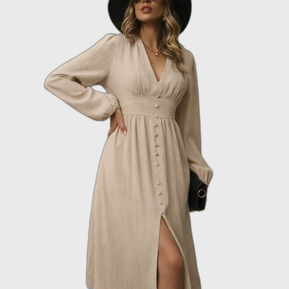 Flowing Vintage Long Sleeve Maxi Dress for Women