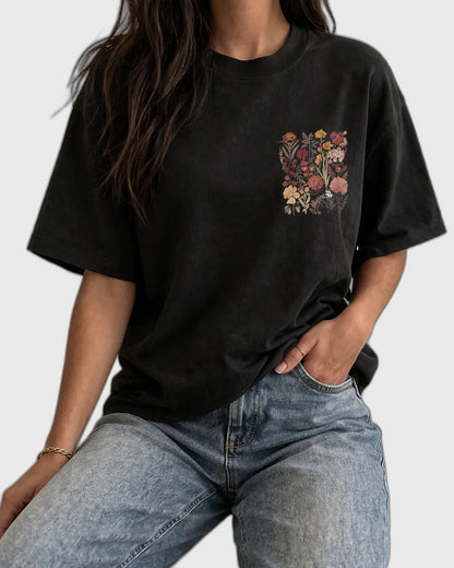 Floral Casual Short Sleeve T-Shirt for Women