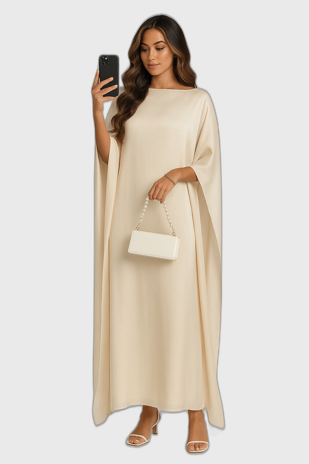 Flowing Maxi Dress with Draped for Women