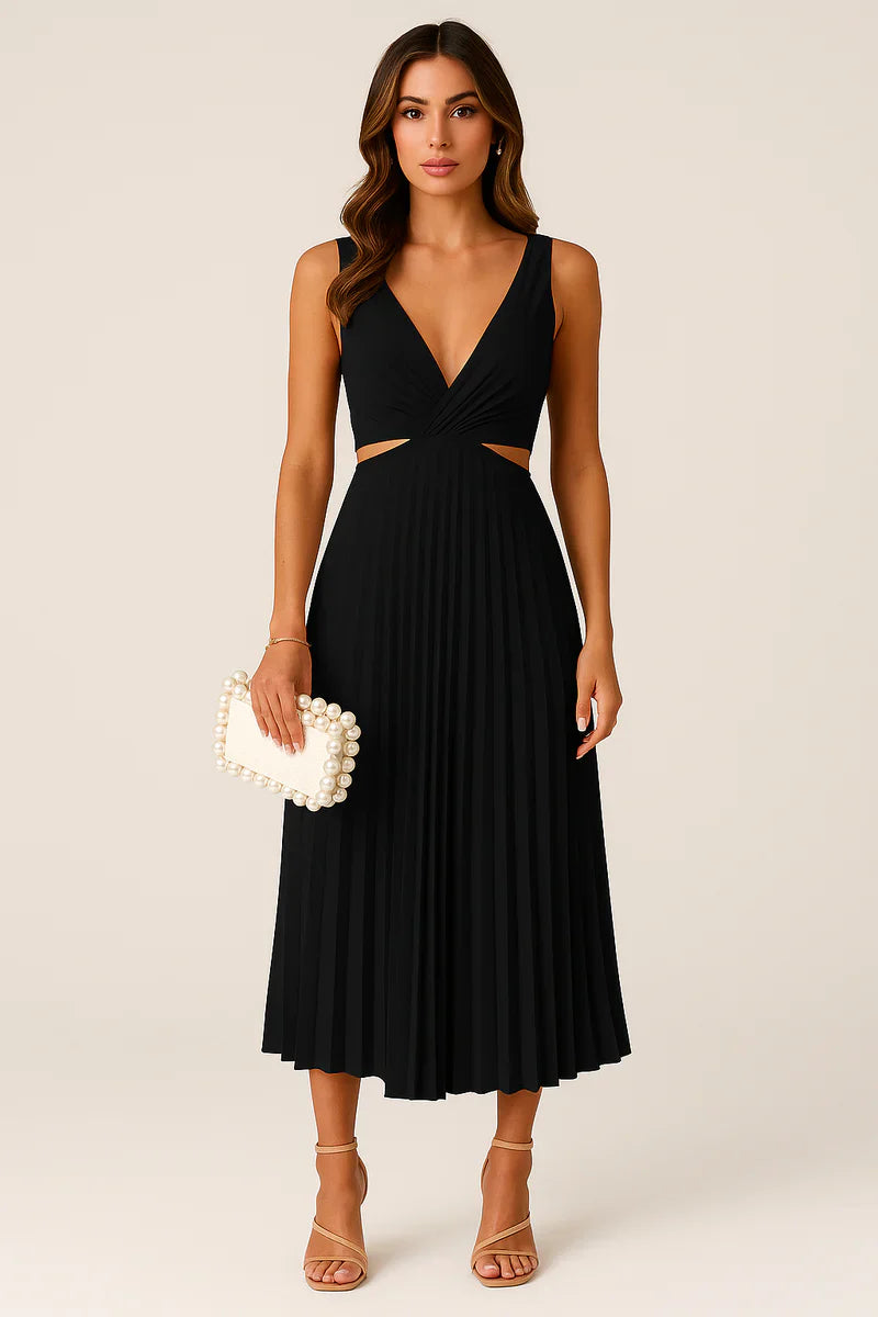 Pleated Midi Dress for Women