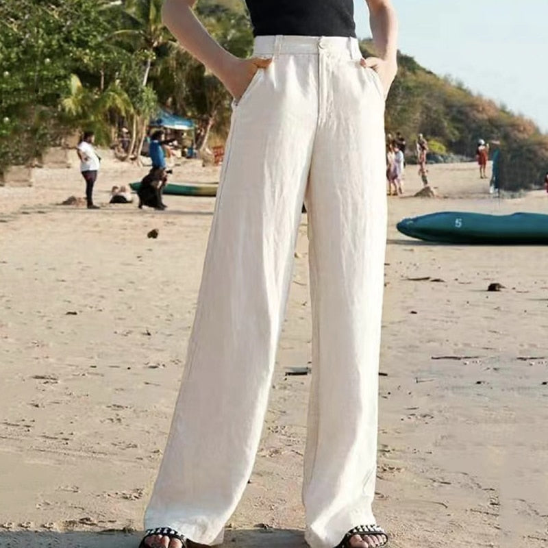 Wide Leg Trousers Flowing High-Waisted Style for Women