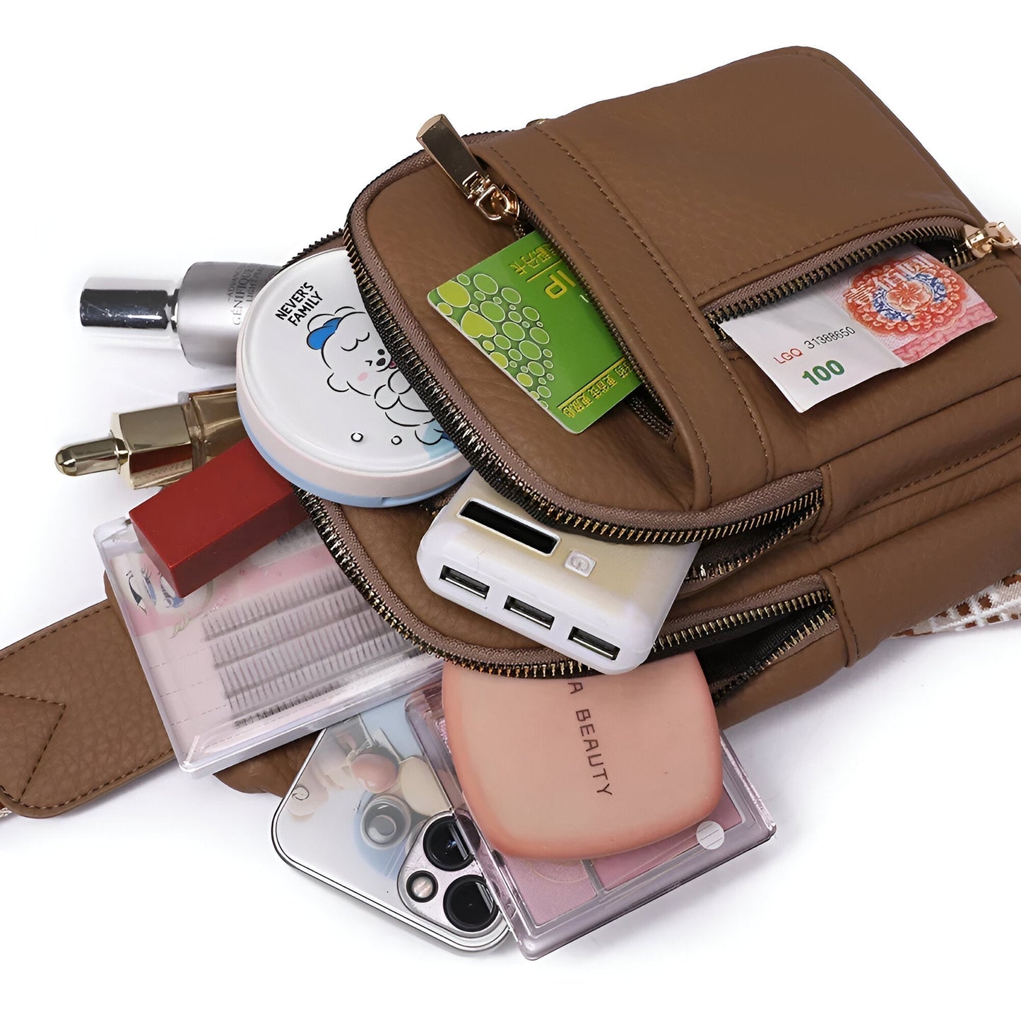 Crossbody Bag with Adjustable Strap and Multiple Compartments for women