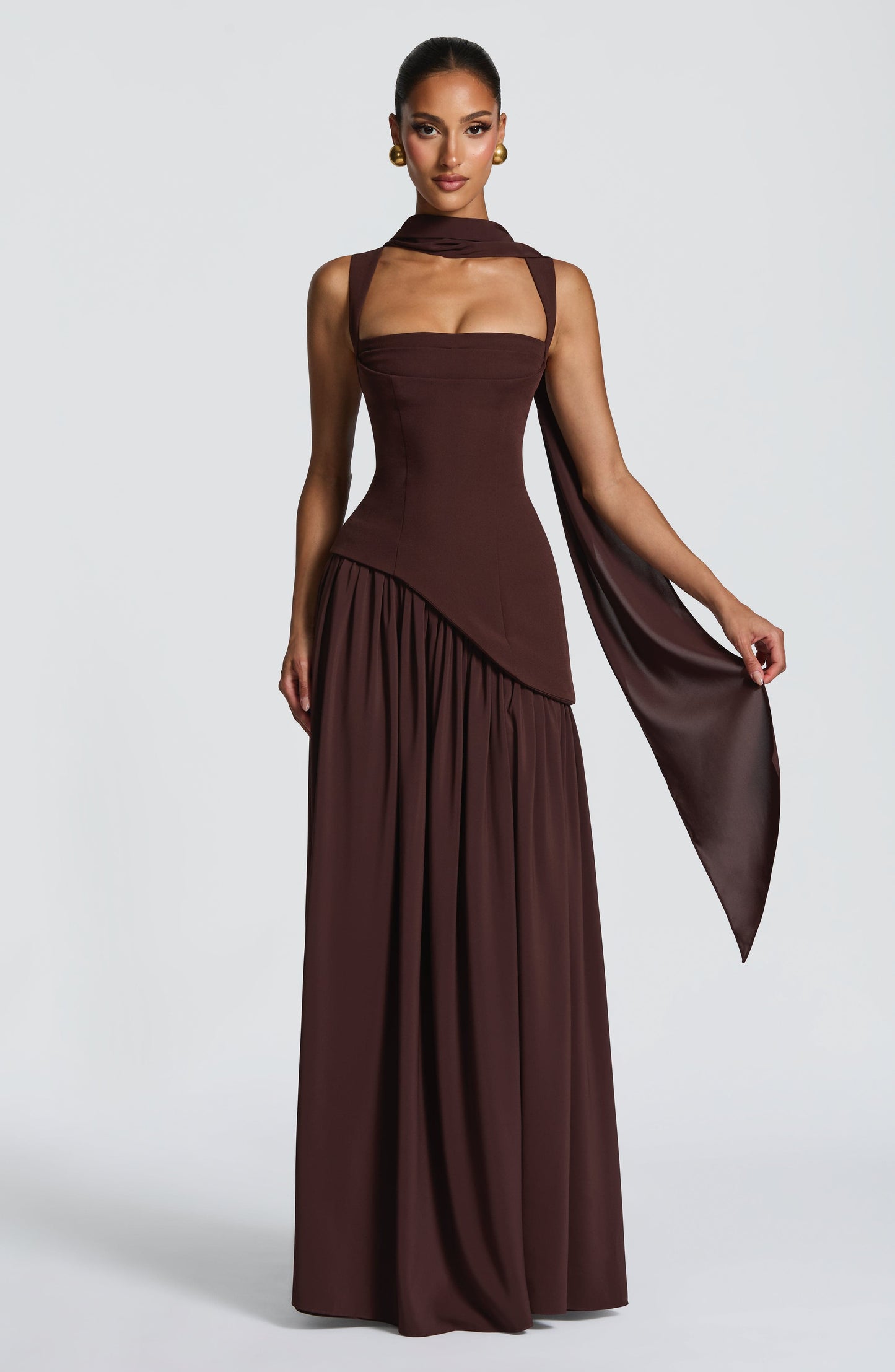 Maxi Dress with Asymmetric Hem for Women