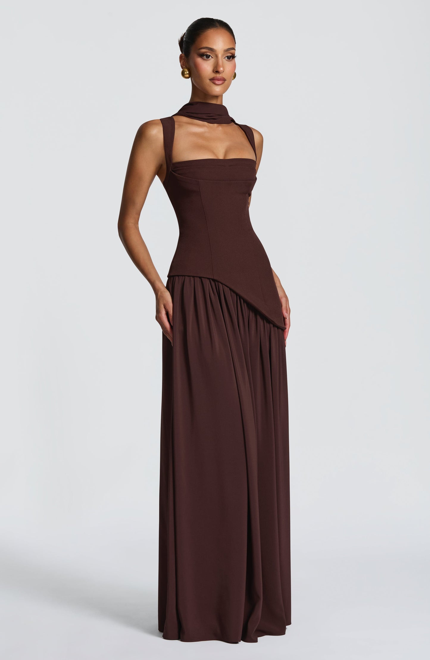 Maxi Dress with Asymmetric Hem for Women