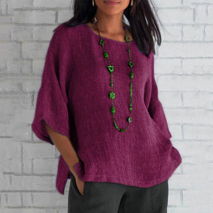 Flowing Loose Fit Long Sleeve Blouse for Women