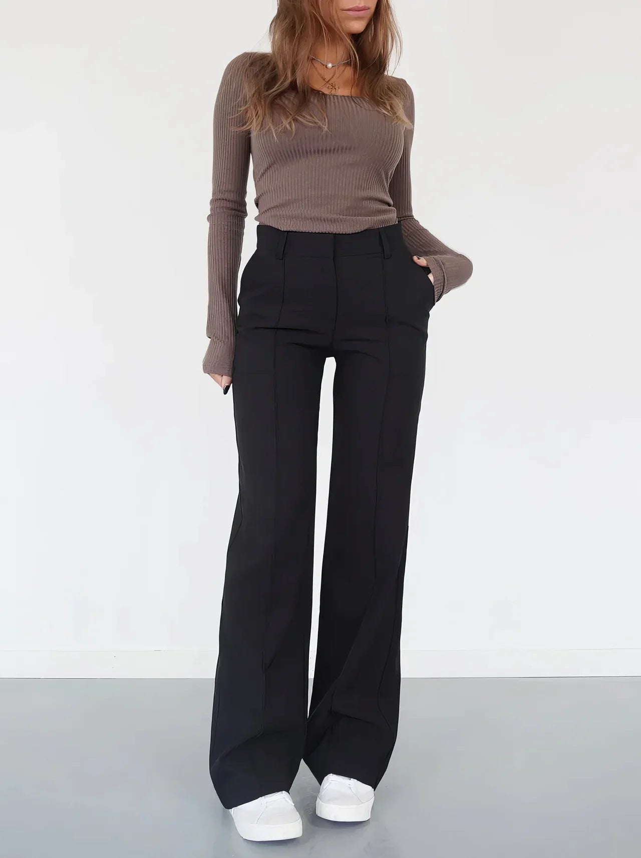 Full-Length Wide Leg Trousers for Women