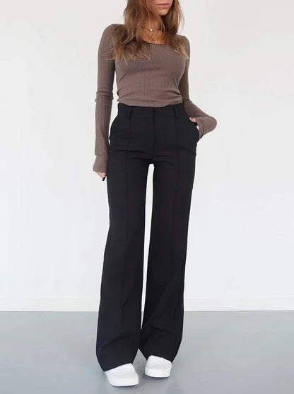 Full-Length Wide Leg Trousers for Women