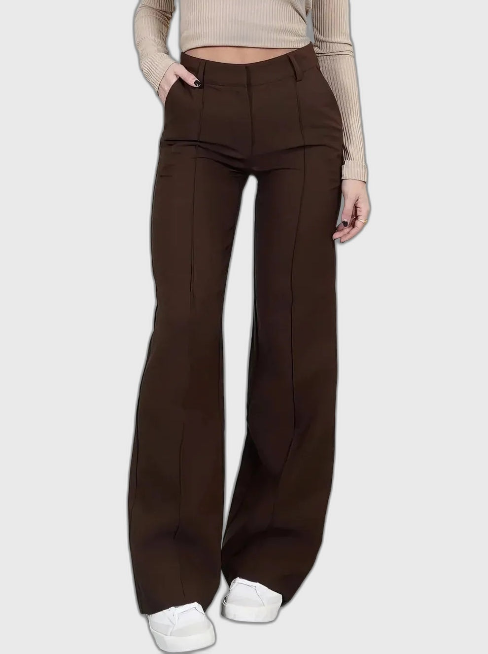 Full-Length Wide Leg Trousers for Women