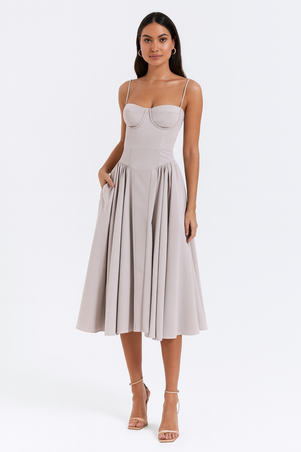 Corset Sleeveless Midi Dress for Women