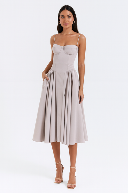 Corset Sleeveless Midi Dress for Women