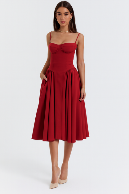 Corset Sleeveless Midi Dress for Women