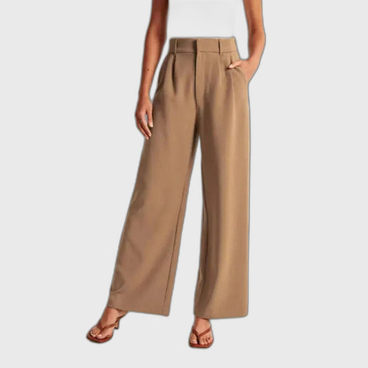 Wide Leg High-Waist Full-Length Trousers for Women