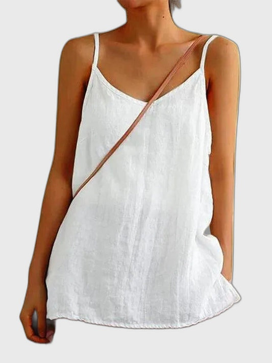 Linen Spaghetti Strap Top for Women